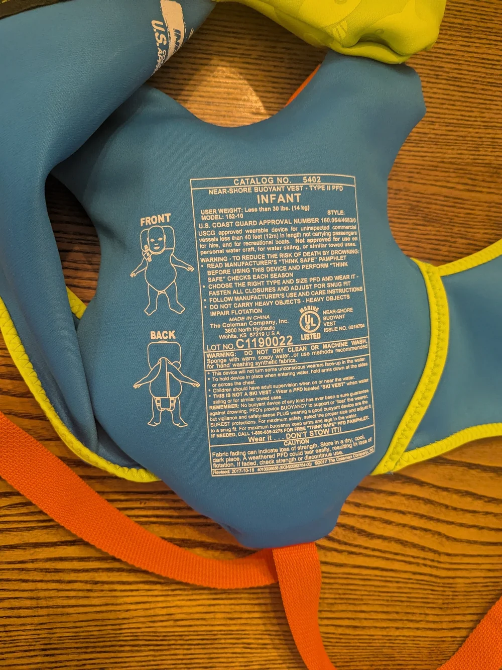 Stearns Coleman Infant Puddle Jumper Life Vest Fish